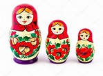 Russian nesting dolls. Babushkas or matryoshkas. Set of 3 pieces ...