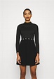 Calvin Klein Jeans LOGO ELASTIC DRESS - Jersey dress - black - Zalando.ie
