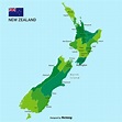 Vector Mapa de Nueva Zelanda con ciudades y regiones 172905 Vector en ...