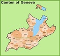 Canton of Geneva municipality map | Geneva switzerland, Geneva, Map