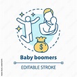 Baby boomers concept icon. Generation idea thin line illustration ...