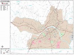 Danville Virginia Wall Map (Premium Style) by MarketMAPS - MapSales