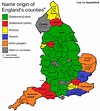 Name origin of English counties - Vivid Maps | Map of britain, English ...