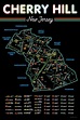 Cherry Hill NJ Map Matte Framed | Etsy