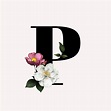 Classic and elegant floral alphabet font letter P vector | free image ...