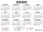 Free Printable 2020 Calendar | 123Calendars.com