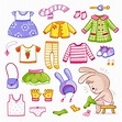 Premium Vector | Vector set with clothes in cartoon style