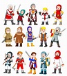 Colección de personajes de caballero medieval de dibujos animados lindo ...