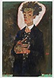 Self-Portrait with Peacock Waistcoat, Standing - Egon Schiele, gouache ...