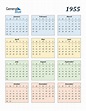 1955 Calendar (PDF, Word, Excel)