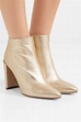 Gold | Womens Stuart Weitzman Boots Pure metallic leather ankle boots ...