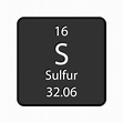 símbolo de azufre. elemento químico de la tabla periódica. ilustración ...