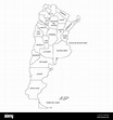 Political map of Argentina. Administrative divisions - provinces ...