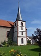 Birkenfeld, Pfarrkirche St. Valentin, Teilweise verputzte Saalkirche ...