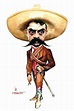 Luis Carreño: Emiliano Zapata, caricatura realizada por Luis Carreño.