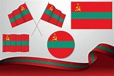 Set Of Transnistria Flags In Different Designs, Icon, Flaying Flags And ...