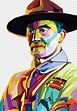 Free download | Man wearing hat painting, Robert Baden-Powell Scouts ...