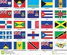Complete Set Of 25 Caribbean Flags Royalty Free Stock Photography ...