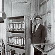 Johannes Kleiman next to the bookcase after the war. In her book ...