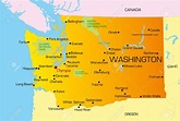 Mapa de Washington - Mapa Físico, Geográfico, Político, turístico y ...