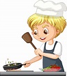 personagem de desenho animado de um chef preparando comida 2037421 ...