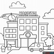 Hospital Coloring Page | Easy Drawing Guides