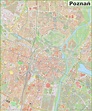 Large detailed map of Poznań