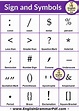 20 Signs & Symbols and Names with PDF | English grammar pdf, Quotation ...
