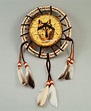 Hand Painted Shield - 6" - Wolf Face - Southwest Arts and Design