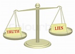 Wahrheit und Lüge auf Gerechtigkeit Skalen Darstellung | Stock Bild ...
