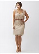 Adrianna Papell lane bryant MOTHER OF BRIDE gold sequin blousen dress ...