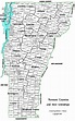 Vermont Genealogy Resources -- Map of Counties & Towns