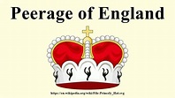 Peerage of England - YouTube