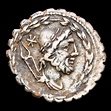 Lucius Aurelius Cotta. Serrate silver denarius - Minted in Rome in 105 ...