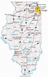 Labeled Map of Illinois with Capital & Cities