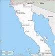 Lower California free map, free blank map, free outline map, free base ...