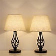 HAITRAL Bedside Table Lamps - Modern Nightstand Lamps Set of 2, Marble ...