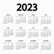 calendario 2023 año - ilustración vectorial. la semana comienza el ...