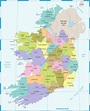 ⊛ Mapa de Irlanda ·🥇 Político & Físico Imprimir | Colorear