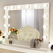 Chende White Hollywood Makeup Vanity Mirror with Light, Stage Large ...