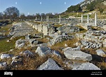 Columnas en la zona arqueológica de la antigua Filipos, Macedonia ...