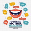 Ilustración plana del día internacional de la lengua materna | Vector ...