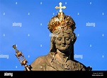 Detail of the statue of Empress Cunigunde with crown and scepter ...