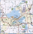 Madison WI roads map. Free printable map Madison city surrounding area