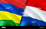 Banderas de Mauricio y países Bajos. Diseño de bandera de espeleología ...