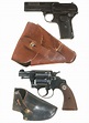 Two Handguns with Holsters -A) Dreyse Model 1907 Semi-Automatic Pistol