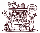 Ilustración de Happy Easter Bunny Encendiendo La Televisión Y Viendo Películas De Pascua Y ...