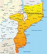 Mozambique map with distances - Map of Mozambique map with distances ...