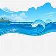 Cartoon waves creative image cartoon sea waves wave jpg - Clipartix