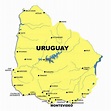 Large map of Uruguay with major cities | Uruguay | South America ...